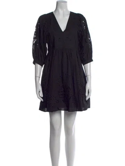 Pre-owned Hunter Lace Pattern Mini Dress In Black
