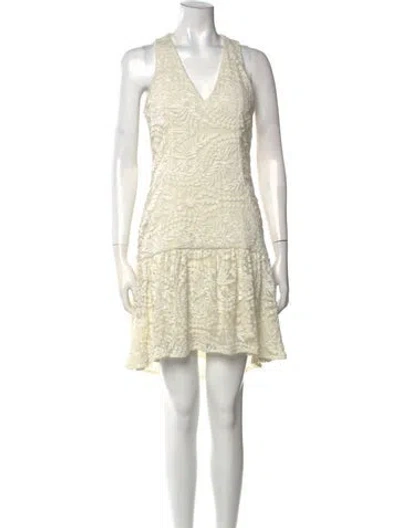 Pre-owned Hunter Lace Pattern Mini Dress In Neutral