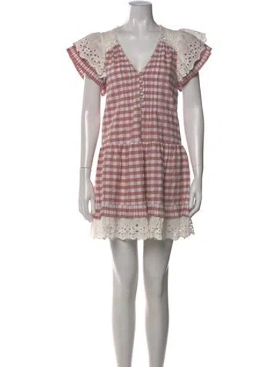 Pre-owned Hunter Lace Pattern Mini Dress In Pink