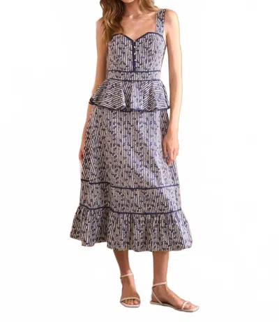 Hunter Lacey Dress In Vine Stripe In Multi