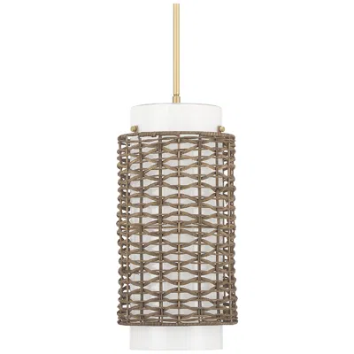 Hunter Laila Luxe Gold With Cased White Glass 1 Light Pendant