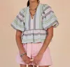 Hunter Landry Top In Pastel Stripe