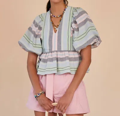 Hunter Landry Top In Pastel Stripe
