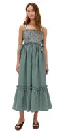 Hunter Larissa Dress Green & White Gingham In Green