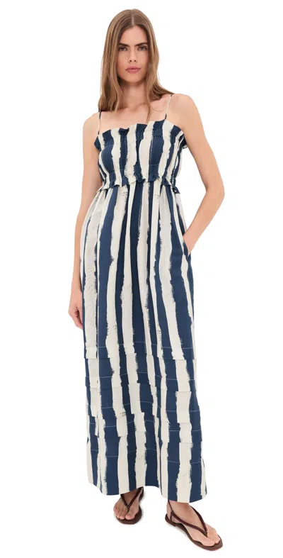 Hunter Larkin Dress Lighthouse Stripe Navy In Multi
