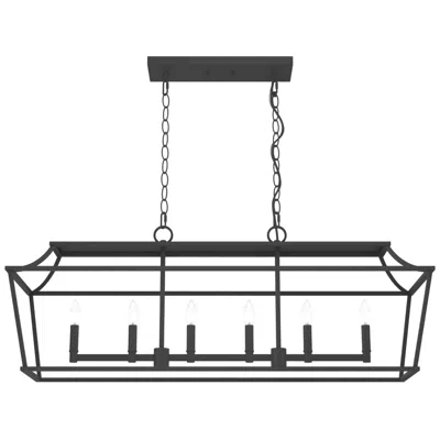 Hunter Laurel Ridge Natural Black Iron 6 Light Large Chandelier