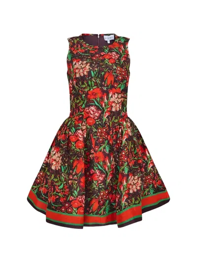 Hunter Layne Floral-print Mini Dress In Red