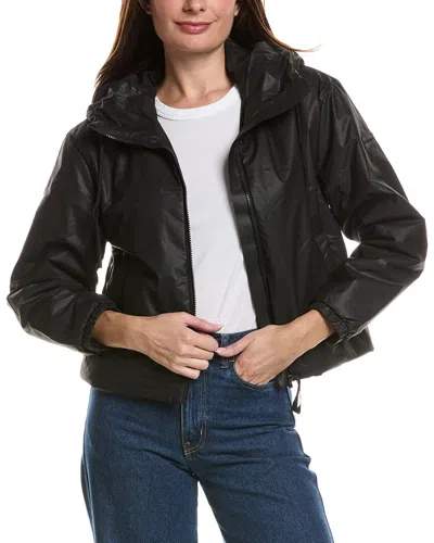 Hunter Leah Coated Cropped Rain Jacket In Black