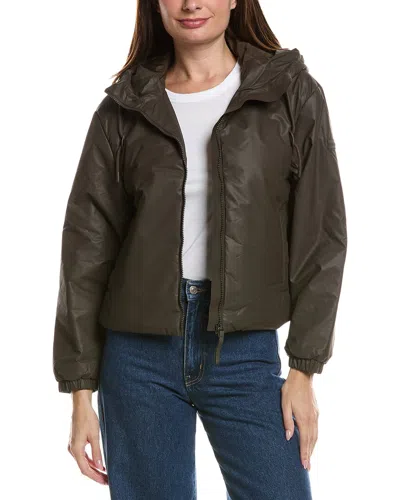 Hunter Leah Coated Cropped Rain Jacket In Brown
