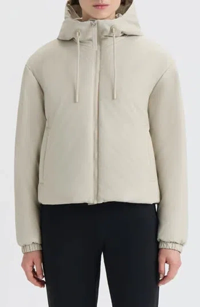 Hunter Leah Water Repellent Hooded Crop Puffer Jacket In Gray