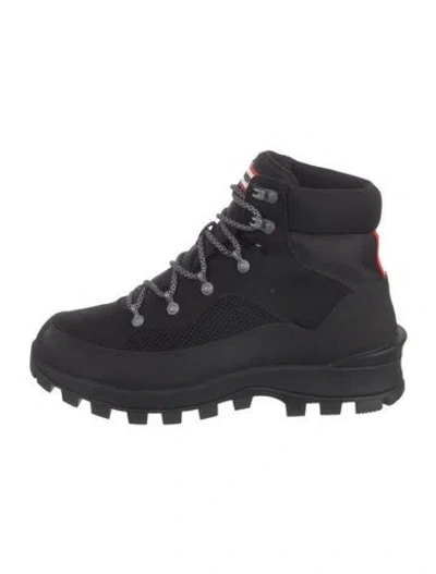 Pre-owned Hunter Leather Hiking Boots In Black