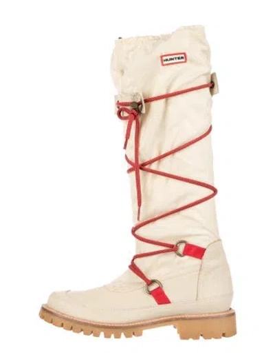 Pre-owned Hunter Leather Snow Boots In Neutral