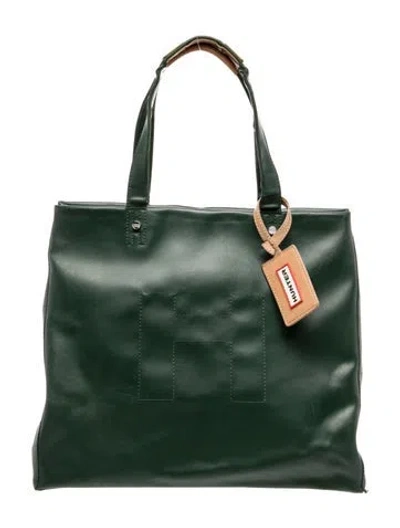 Pre-owned Hunter Leather Top Handle Bag In Green