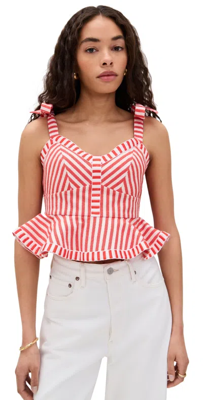 Hunter Lena Top Poppy Stripe