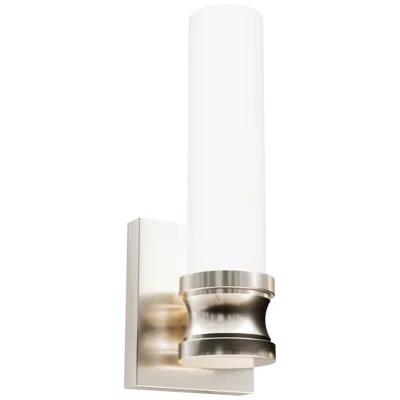 Hunter Lenlock Brushed Nickel With Cased White Glass 1 Light Sconce