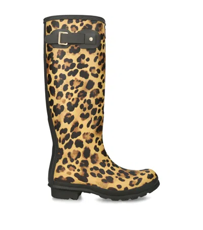Hunter Leopard-print Original Tall Welly Boots In Animal Print
