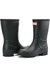 Hunter Liberty Rain Boots Black Round Toe Pull On Waterproof Hawk053