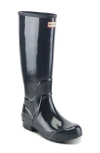 Hunter Lily Waterproof Rain Boot In Gray