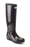 Hunter Lily Waterproof Rain Boot In Brown