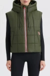 Hunter Lindsey Quilted Coated Water Repellent Vest In Green