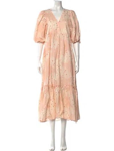 Pre-owned Hunter Linen Long Dress In Neutral