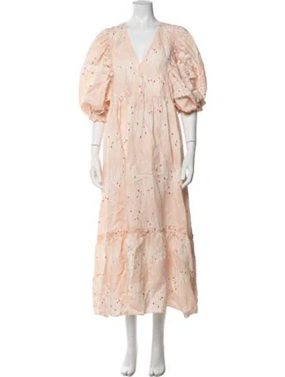 Pre-owned Hunter Linen Long Dress In Neutrals