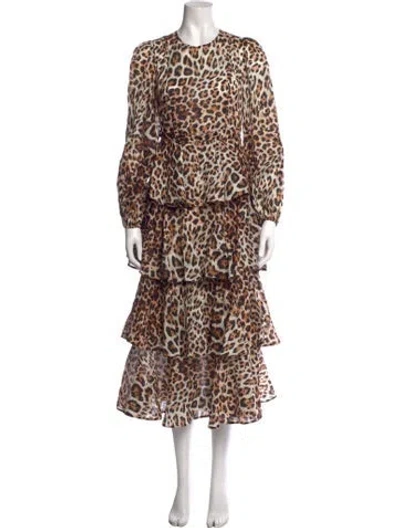 Pre-owned Hunter Linen Midi Length Dress In Neutrals