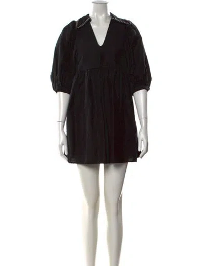 Pre-owned Hunter Linen Mini Dress In Black
