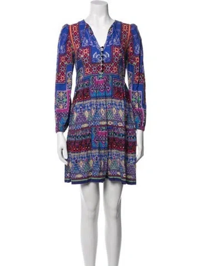 Pre-owned Hunter Linen Mini Dress In Blue