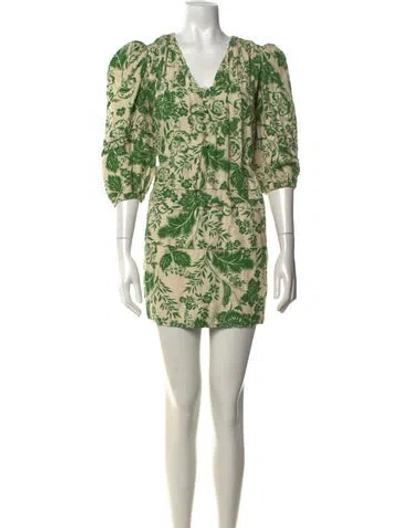 Pre-owned Hunter Linen Mini Dress In Green