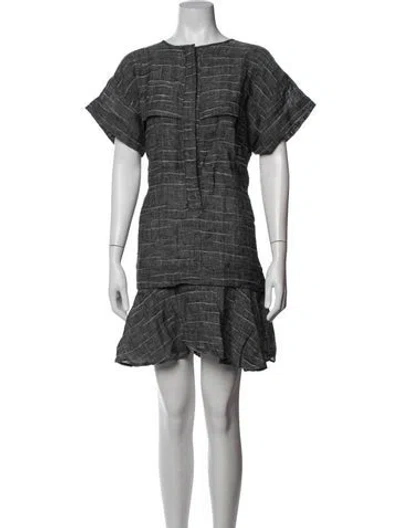 Pre-owned Hunter Linen Mini Dress In Grey
