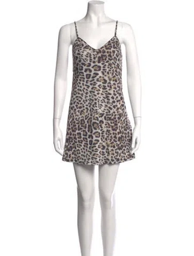 Pre-owned Hunter Linen Mini Dress In Neutrals