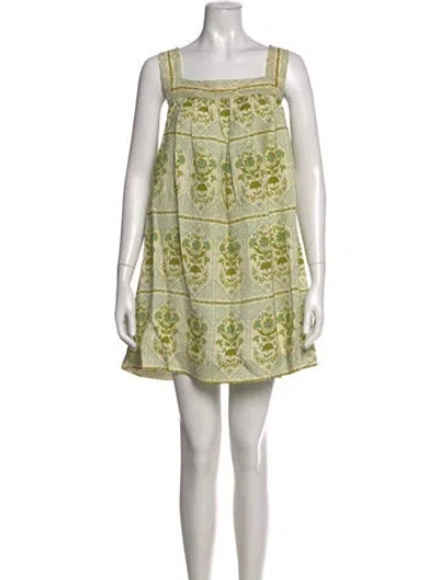 Pre-owned Hunter Linen Mini Dress W/ Tags In Green