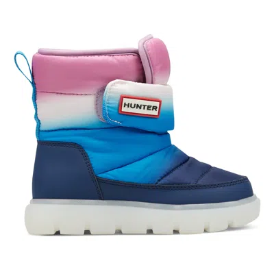 Hunter Little Kids Comfy Waterproof Booties 11c Blue/purple Ombre In Multi