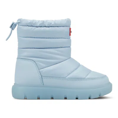 Hunter Little Kids Cuddle Lug Sole Insulated Waterproof Snow Booties 13c Light Blue In Multi