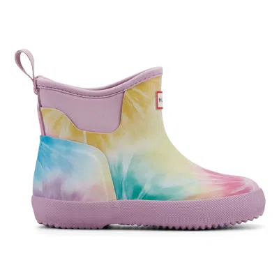 Hunter Little Kids Finley Pull On Waterproof Rain Boots 2 Pink Tie-dye In Multi