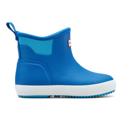 Hunter Little Kids Finley Pull On Waterproof Rain Boots 3 Aqua Flash In Blue