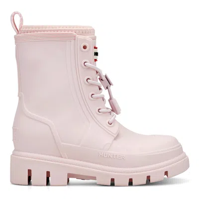 Hunter Little Kids Stamp Lace-up Waterproof Ankle Boots 11c Light Pink