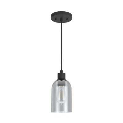 Hunter Lochemeade Natural Black Iron With Smoked Glass 1 Light Pendant