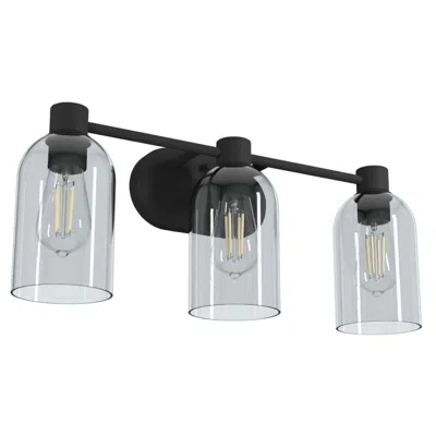 Hunter Lochemeade Natural Black Iron With Smoked Glass 3 Light Vanity Light