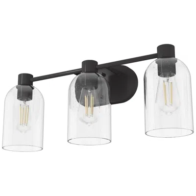 Hunter Lochemeade Noble Bronze With Seeded Glass 3 Light Bathroom Vanity