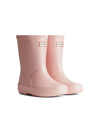 Hunter Kids' Logo-patch Wellies In Pink
