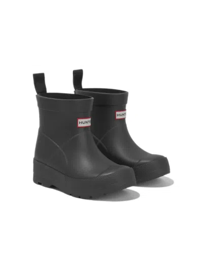 Hunter Kids' Logo-patch Wellies In Black