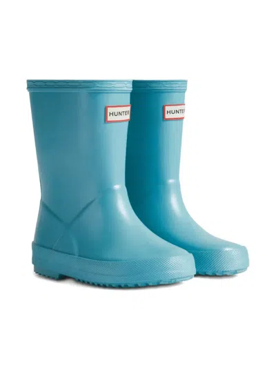 Hunter Kids' Logo-patch Wellies In Blue