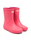 Hunter Logo-plaque Boots In Pink