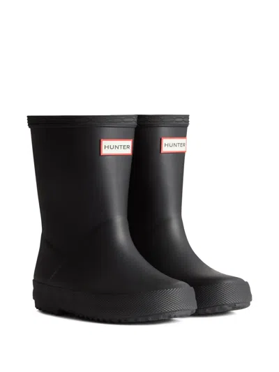 Hunter Logo-plaque Wellies In Black