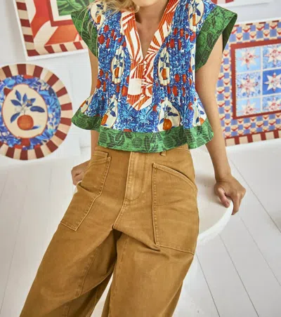 Hunter Lola Top In Orange Grove Combo