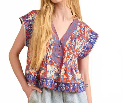 Hunter Lola V-neck Top In Tapestry Floral In Multi