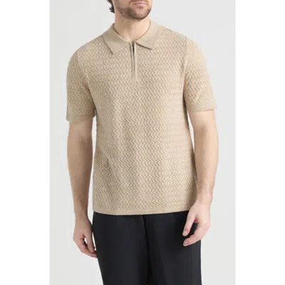 Hunter Lorne Half Zip Polo Sweater In Brown