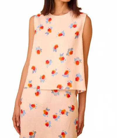 Hunter Luna Sleeveless Top In Watercolor Floral In Pink